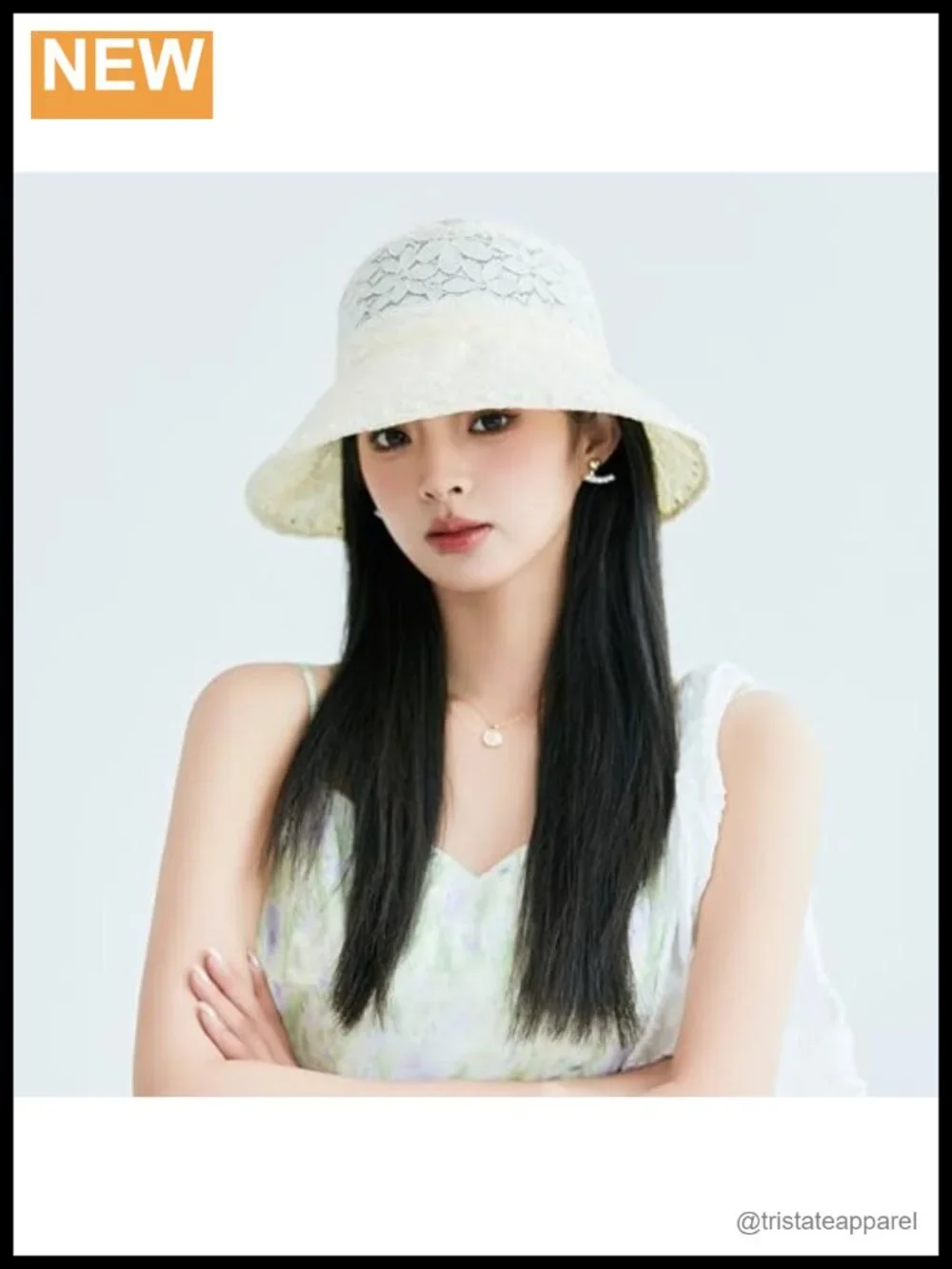 Elegant Lace Bucket Hat with Wide Brim, Sun Protection & UV Shade for Beach